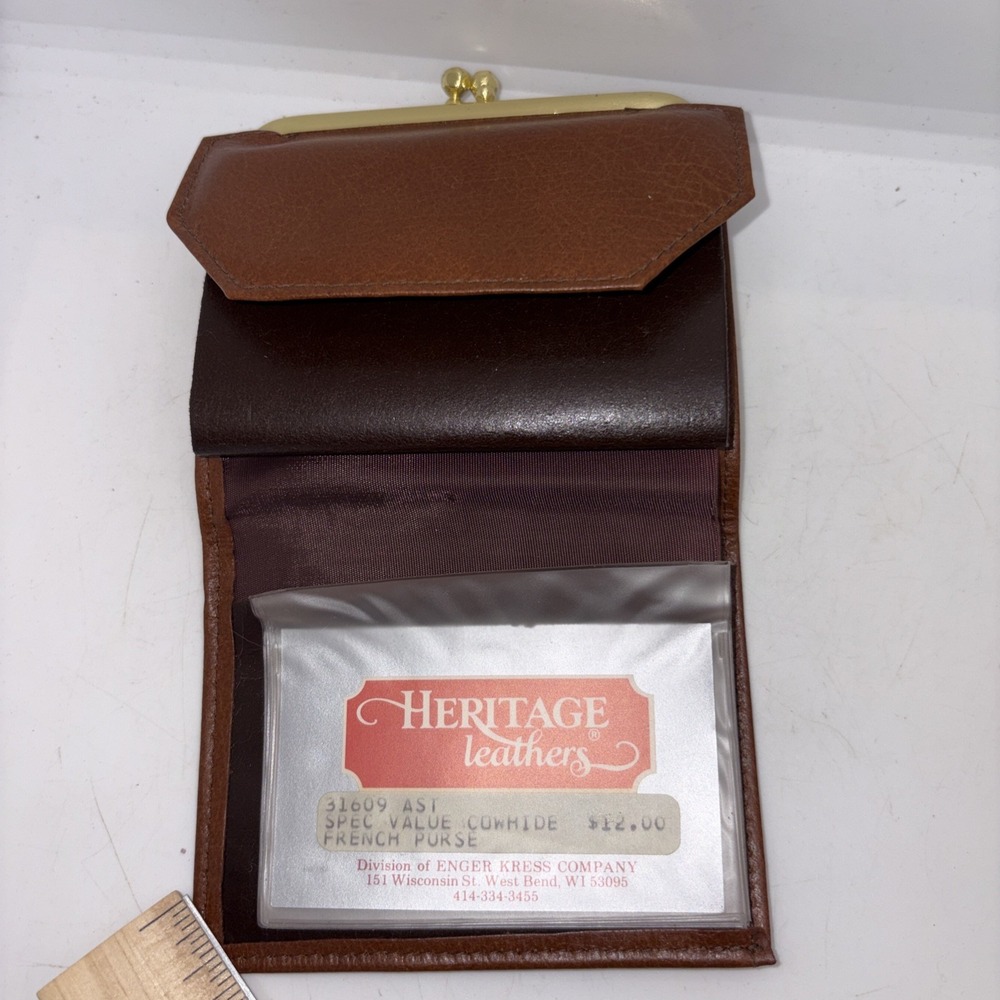 New Heritage Leathers Cowhide French Purse Wallet